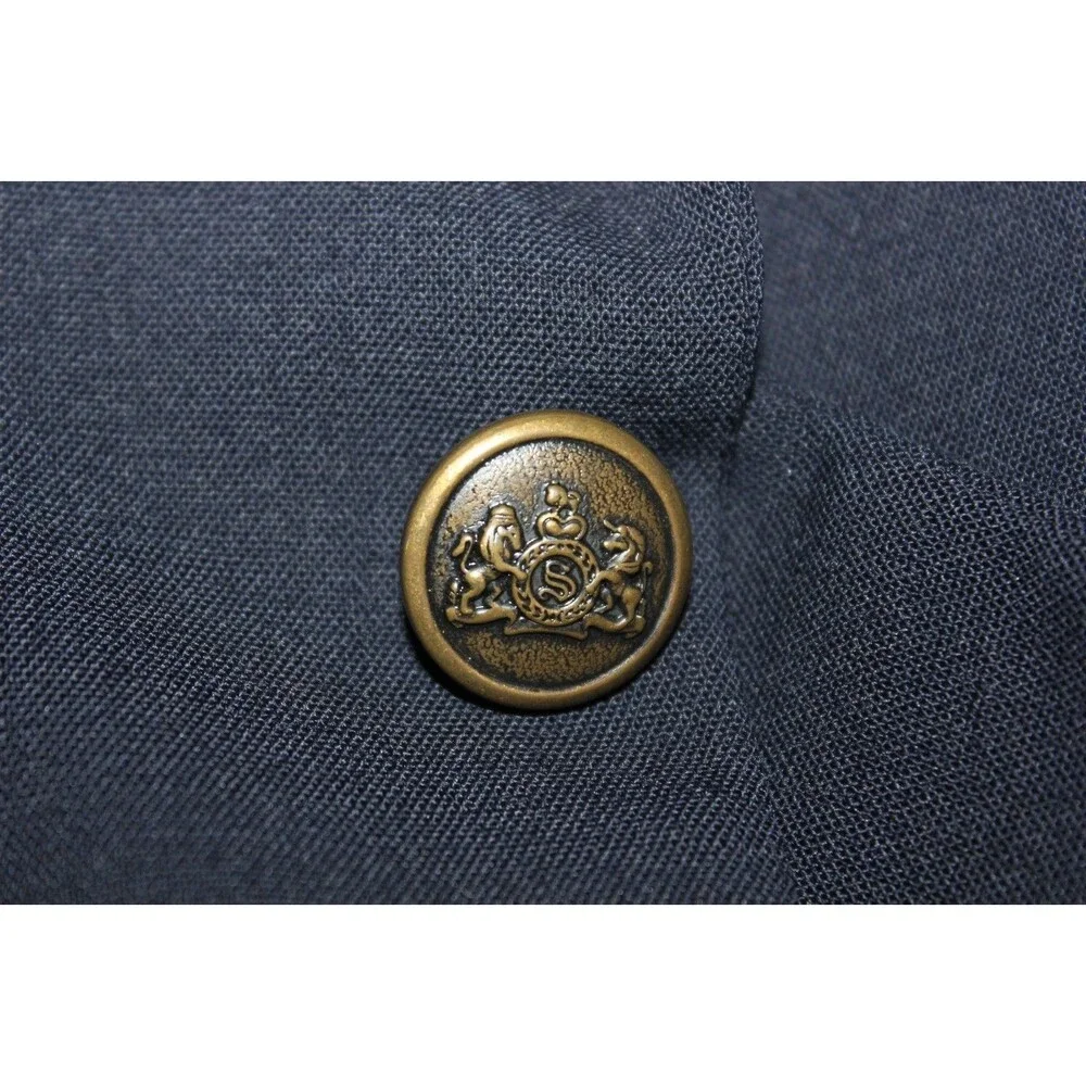 Vintage Stafford Traveler Plus Men's Sport Coat 2 Button Navy Wool Blend 46R